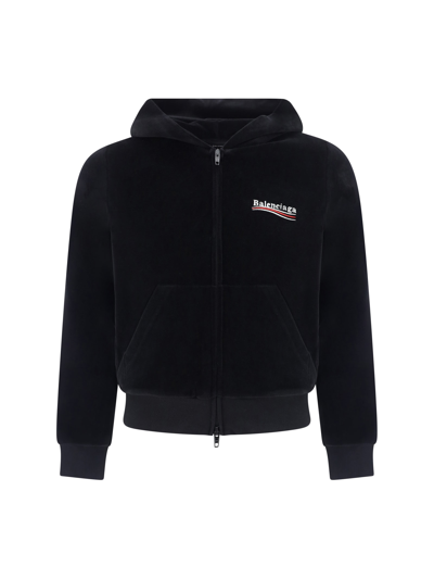 Shop Balenciaga Hoodie In Black/white