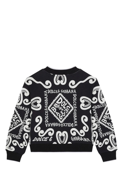 Shop Dolce & Gabbana Marine Print Jersey Sweatshirt In Multicolor