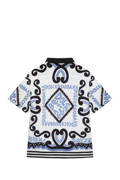 Shop Dolce & Gabbana Marine Print Poplin Shirt In Multicolor