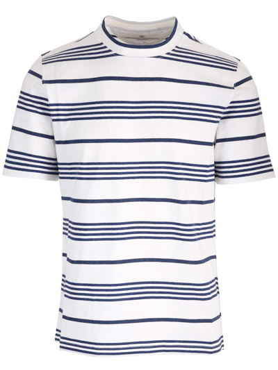 Shop Brunello Cucinelli Striped T-shirt In White