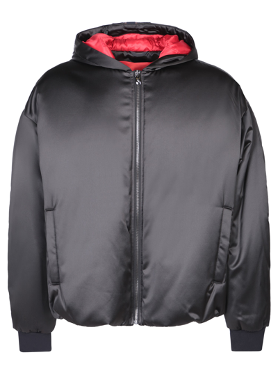 Shop Ferrari Eco-satin Black Bomber Jacket