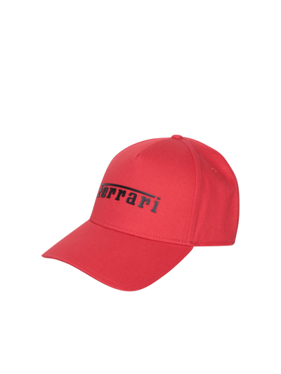 Shop Ferrari Rubberized Logo Red Hat