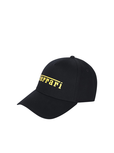Shop Ferrari Rubberized Logo Black Hat