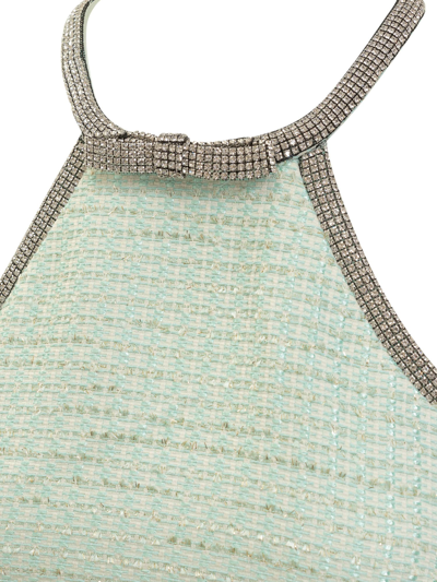 Shop Self-portrait Boucle Mini Dress In Blue