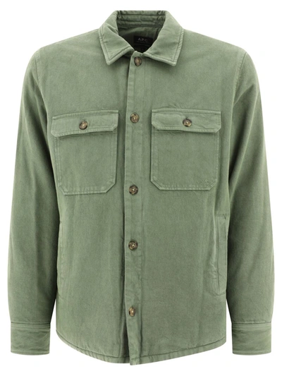 Shop Apc A.p.c. "alessio" Overshirt In Green