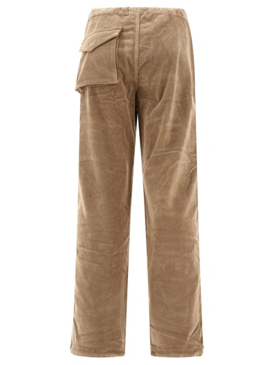 Shop Ganni Corduroy Drawstring Trousers In Brown