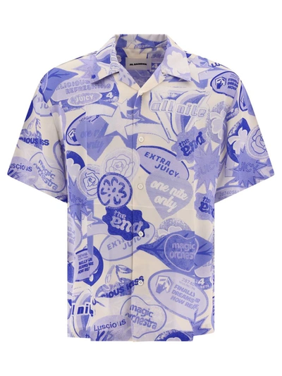 Shop Jil Sander Printed Shirt In Blue