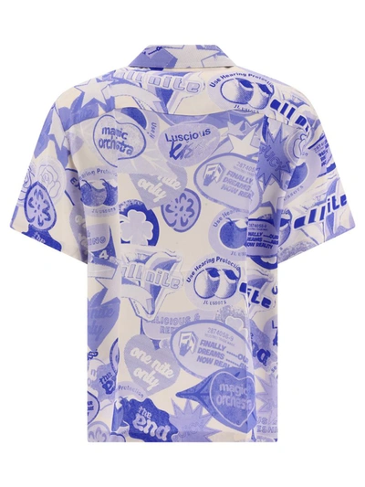 Shop Jil Sander Printed Shirt In Blue