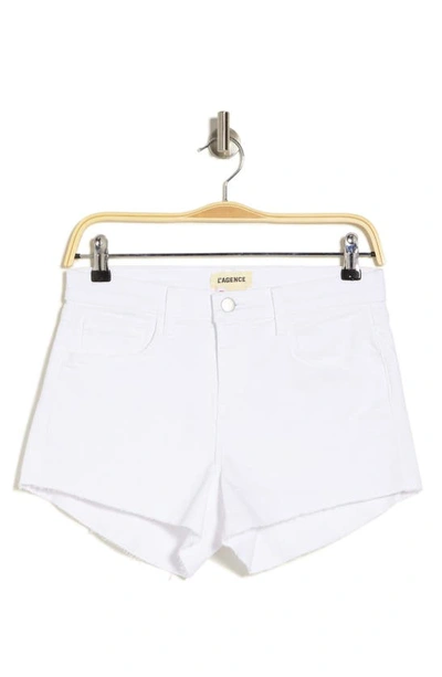 Shop L Agence L'agence Audrey Cutoff Shorts In Blanc