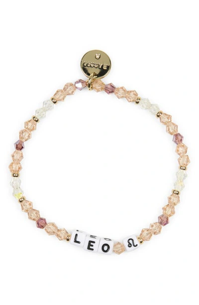 Shop Little Words Project Zodiac Beaded Stretch Bracelet In Tan-leo