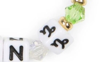 Shop Little Words Project Zodiac Beaded Stretch Bracelet In Green-capricorn