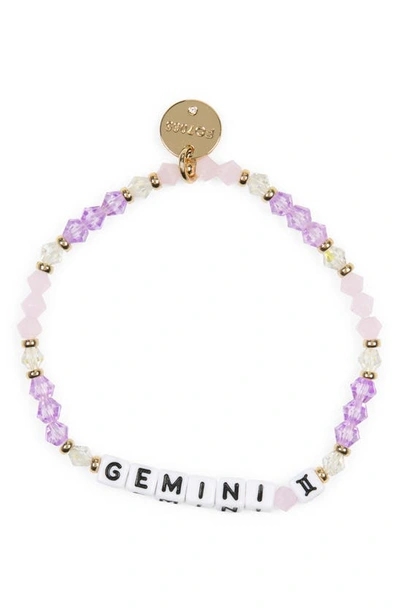 Shop Little Words Project Zodiac Beaded Stretch Bracelet In Purple-gemini