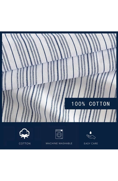 Shop Nautica Beaux Stripe Cotton Duvet Cover In Navy Seas