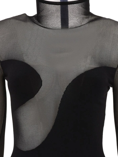Shop Nensi Dojaka Asymmetric Line Bodysuit In Black