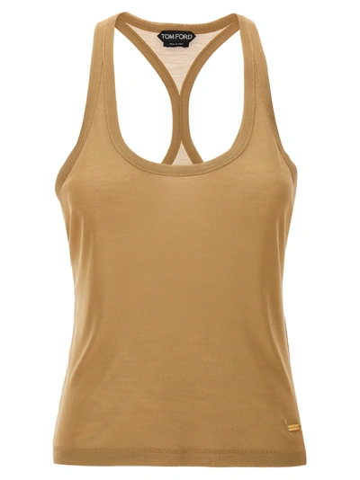 Shop Tom Ford Silk Tank Top Tops In Gold