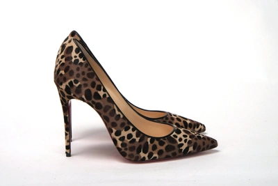 Shop Christian Louboutin Multi/black Leopard Kate 100 Pony Women's Heel In Multicolor