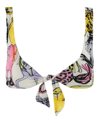 Shop Stella Mccartney Horse Print Bikini Top In Multi