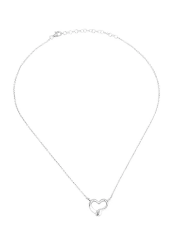 Shop Unode50 Straight To The Heart Necklace In Silver