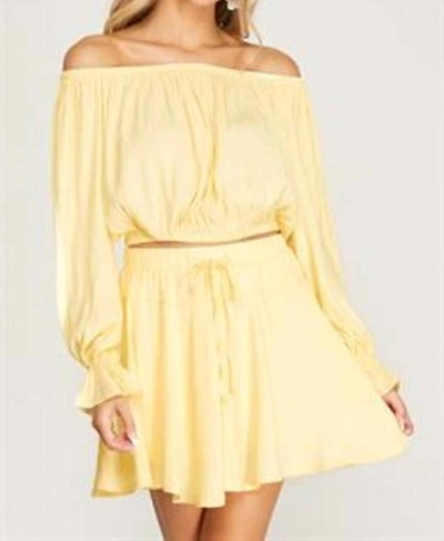 She + Sky Lydia Shorts In Pale Yellow In Yellow
