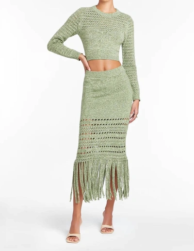 Shop Amanda Uprichard Jayla Knit Set In Green/ivory In Multi