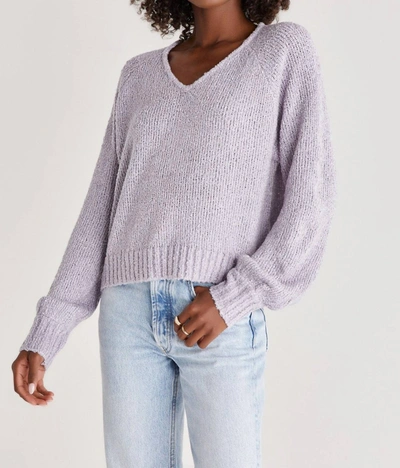 Shop Z Supply Becca V-neck Sweater In Lilac In Blue