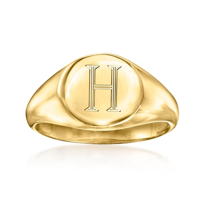 Shop Canaria Fine Jewelry Canaria 10kt Yellow Gold Plain Round Signet Ring