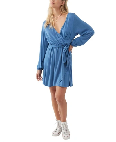 Shop O'neill Morningside Wrap Knit Dress In Blue