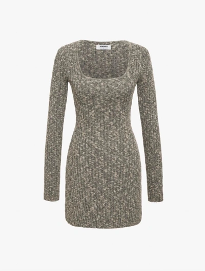 Rumored Alpine Mini Dress In Granite In Black