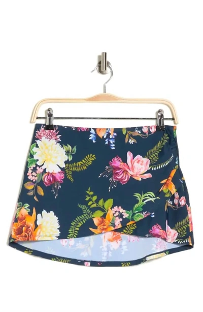 Shop Jantzen Floral Enchantment Cover-up Skirt In Azure In Blue