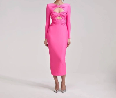 Shop Self-portrait Jersey Dress In Pink
