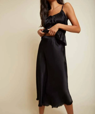 Shop Nation Ltd Mabel Satin Midi Skirt In Black