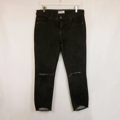 Free People Destroyed Skinny Jeans In Black In Black