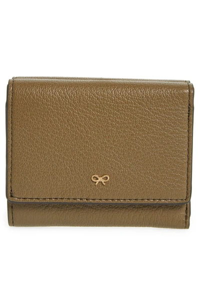 Shop Anya Hindmarch Mini Eyes Leather Card Case In Fern/ Clementine