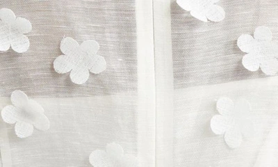 Shop Zimmermann Matchmaker Floral Appliqué Linen & Silk Organza Top In Ivory