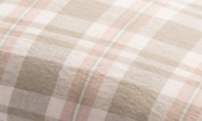 Shop Piglet In Bed Set Of 2 Linen Pillowcases In Taupe Check