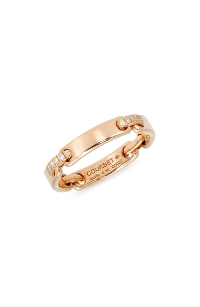 Shop Courbet Celeste Lab Created Diamond Linked Wedding Band In Rose Gold