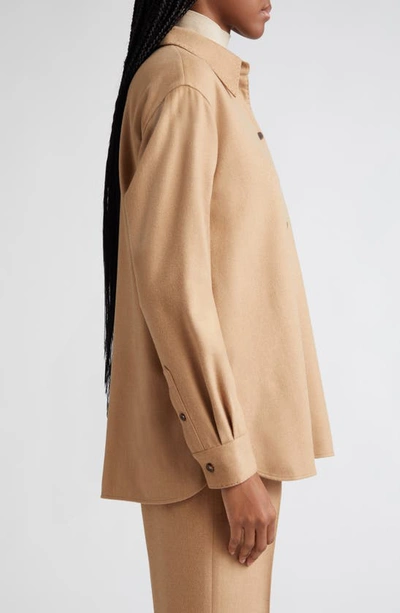 Shop Lafayette 148 Drop Shoulder Camel Hair Shirt Jacket