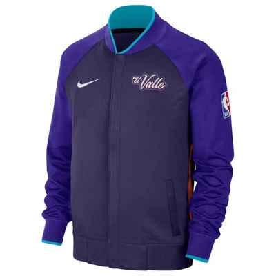 Shop Nike Purple Phoenix Suns 2023/24 City Edition Authentic Showtime Performance Raglan Full-zip Jacket In Black