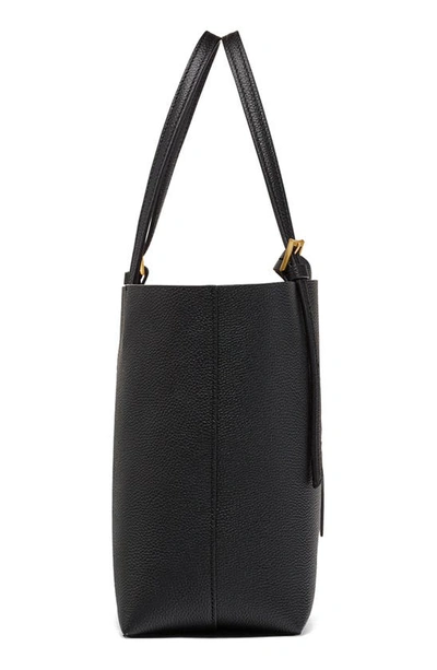 Shop Mcm Mini Lauretos Reversible Leather Shopper Bag In Black