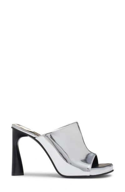 Shop Stella Mccartney Elsa Mirror Slide Sandal In 8101 Silver