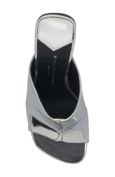 Shop Stella Mccartney Elsa Mirror Slide Sandal In 8101 Silver
