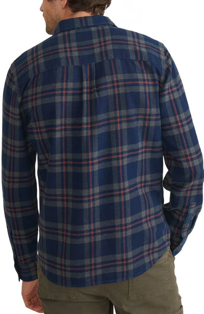 Shop Marine Layer Balboa Plaid Flannel Button-up Shirt In Navy Plaid