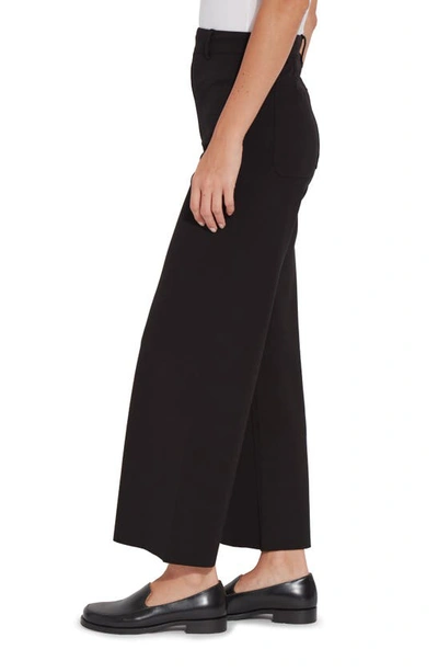 Lyssé Erin High Waist Ankle Wide Leg Ponte Pants In Black