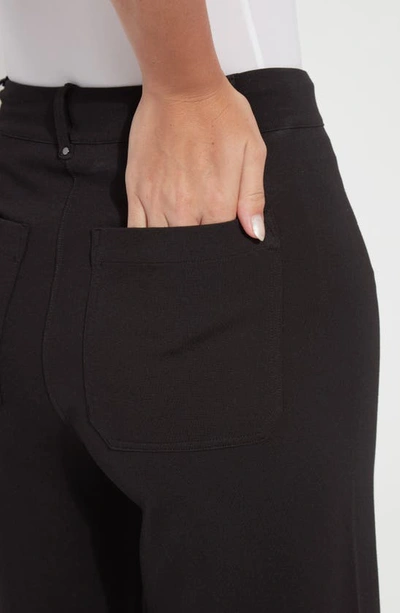 Lyssé Erin High Waist Ankle Wide Leg Ponte Pants In Black
