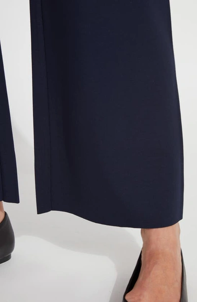 Shop Lyssé Erin High Waist Ankle Wide Leg Ponte Pants In True Navy