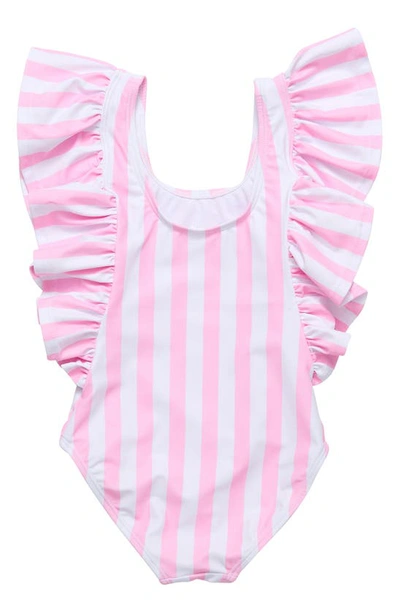Snapper Rock Wide Frill One-piece Swimsuit In Pink