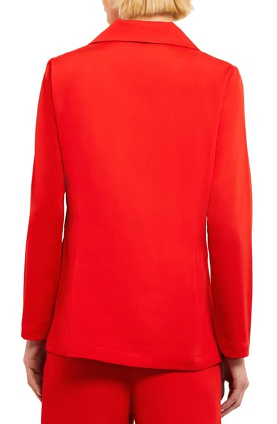 Misook Side Tie Notched Collar Blazer In Sunset Red