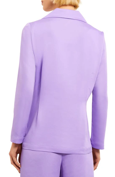 Misook Side Tie Notched Collar Blazer In Lavender Field