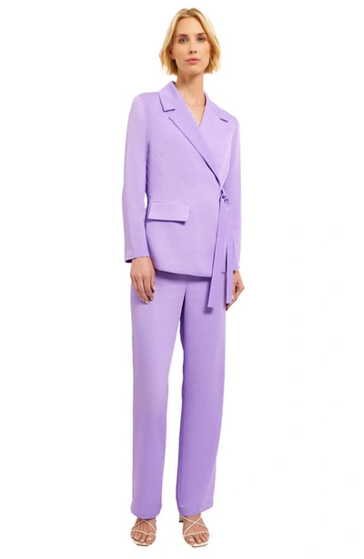 Shop Misook Side Tie Blazer In Lavender Field