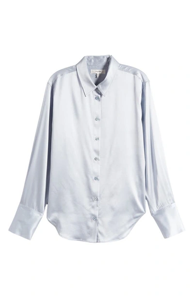 Shop Frame Stretch Silk Button-up Shirt In Denim Blue